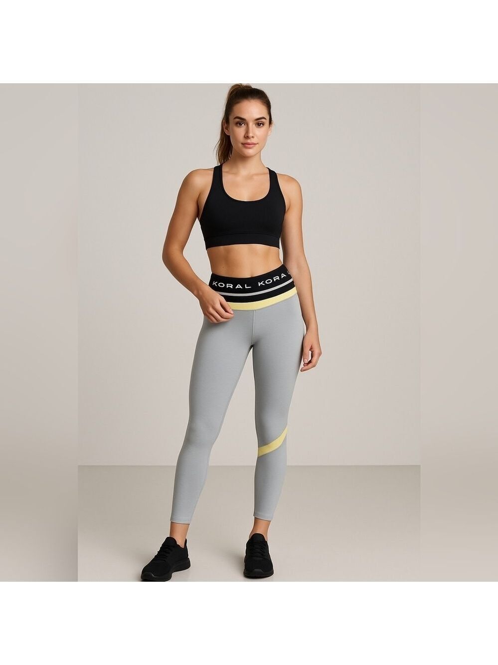 Koral High Waist Striped Logo Legging Sz Small